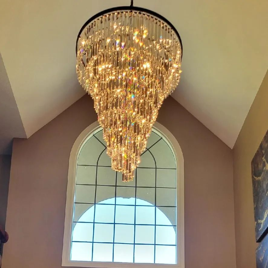 Beautiful chandelier installation